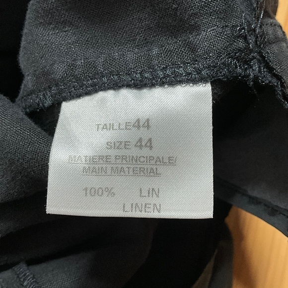 BURTON MR & MRS 100% Linen Nautical Style Charcoal Grey Wide Leg Pants US Sz L - Picture 8 of 9